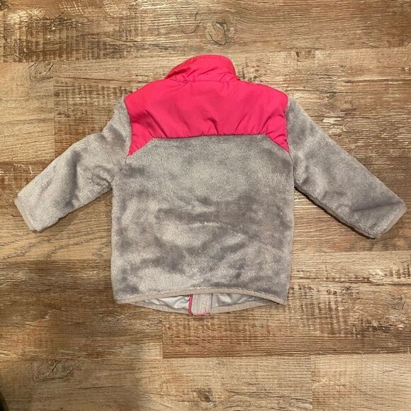 Champion Furry Fleece Gray Bright Pink Jacket Size 12 Month - Picture 2 of 7
